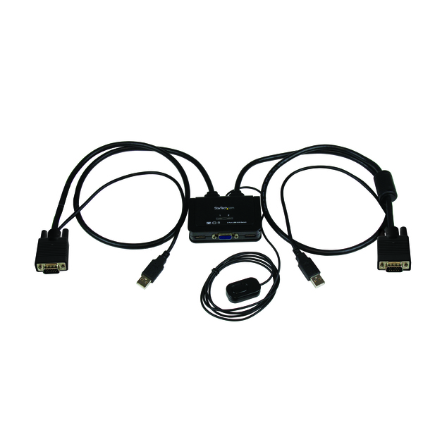 Startech.Com Two Port Cable KVM with VGA, USB and Remote Switch Button SV211USB